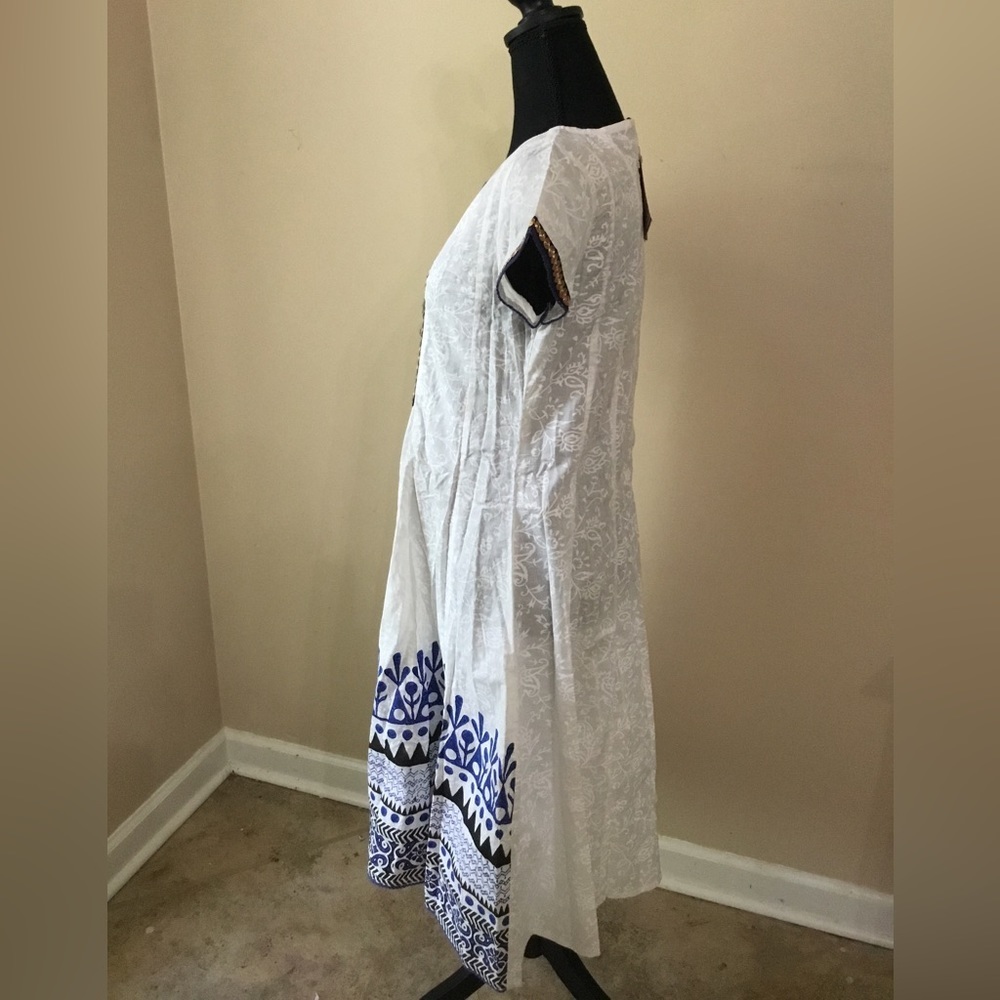 Trishaa Women’s Blue White Gold Embroidered Indian Ethnic Dress Size S NWT - Picture 3 of 10